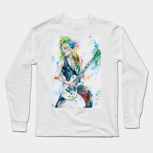 RANDY RHOADS watercolor portrait .2 Long Sleeve T-Shirt